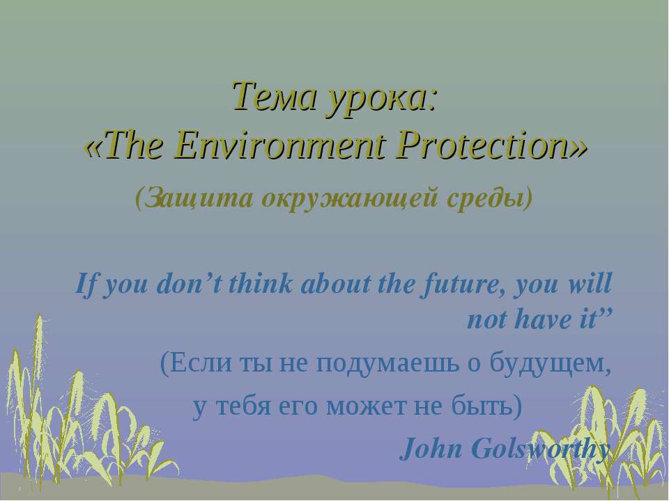 The Environment Protection - Скачать школьные презентации PowerPoint бесплатно | Портал бесплатных презентаций school-present.com