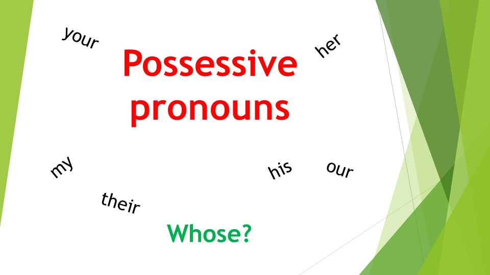 Презентация по английскому языку на тему: "Притяжательные местоимения" (2-3 класс) - Скачать школьные презентации PowerPoint бесплатно | Портал бесплатных презентаций school-present.com