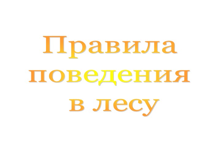 Презентация "Правила поведения в лесу" - Скачать школьные презентации PowerPoint бесплатно | Портал бесплатных презентаций school-present.com