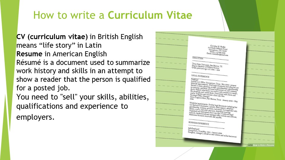 10 класс How to write a Curriculum Vitae - Скачать школьные презентации PowerPoint бесплатно | Портал бесплатных презентаций school-present.com
