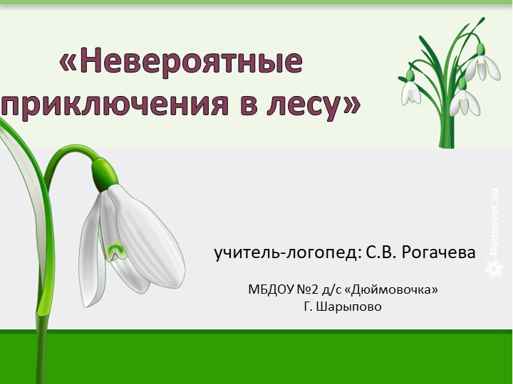 Презентация к занятию в подготовительной группе компенсирующей направленности на тему: "Невероятные приключения в лесу" - Скачать школьные презентации PowerPoint бесплатно | Портал бесплатных презентаций school-present.com