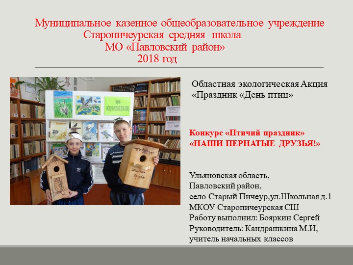 Экологическая акция "День птиц" - Скачать школьные презентации PowerPoint бесплатно | Портал бесплатных презентаций school-present.com