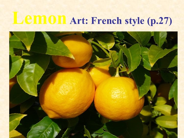 Презентация по английскому языку на тему "Lemon Art: French style" (Starlight 6) - Скачать школьные презентации PowerPoint бесплатно | Портал бесплатных презентаций school-present.com