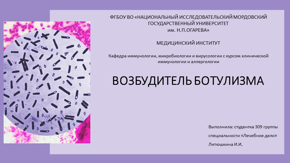 Презентация по микробиологии на тему "Ботулизм" - Скачать школьные презентации PowerPoint бесплатно | Портал бесплатных презентаций school-present.com