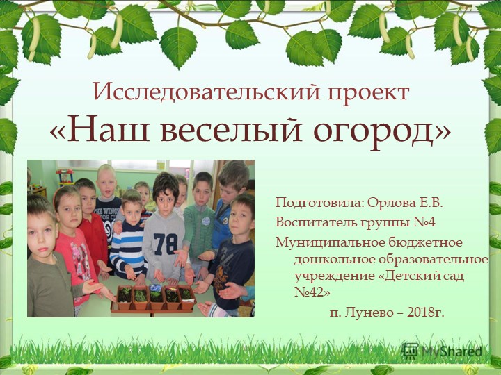 Исследовательский проекта "Наш веселый огород - Скачать школьные презентации PowerPoint бесплатно | Портал бесплатных презентаций school-present.com