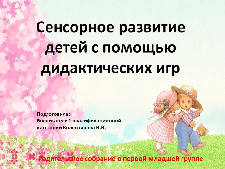Презентация "Родительское собрание в 1младшей группе "Сенсорное развитие детей с помощью дидактических игр"" - Скачать школьные презентации PowerPoint бесплатно | Портал бесплатных презентаций school-present.com