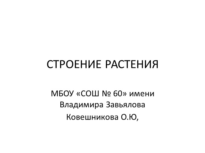 Презентация по окружающему миру на тему " Строение растений" 1 класс - Скачать школьные презентации PowerPoint бесплатно | Портал бесплатных презентаций school-present.com