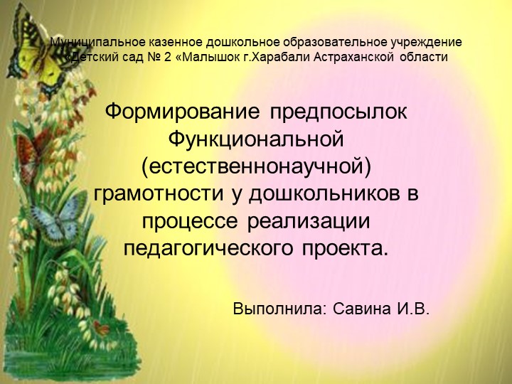 Презентация "Формирование предпосылок функциональной( естественнонаучной ) грамотности у дошкольников в процессе реализации педагогического проекта". - Скачать школьные презентации PowerPoint бесплатно | Портал бесплатных презентаций school-present.com