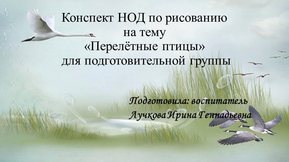 Презентация по рисованию в подготовительной группе на тему "Перелетные птицы" - Скачать школьные презентации PowerPoint бесплатно | Портал бесплатных презентаций school-present.com