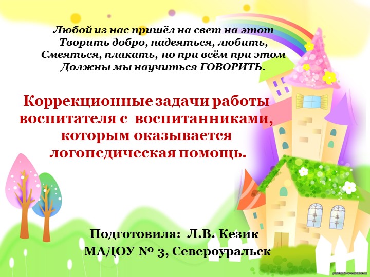 Презентация "Коррекционные задачи работы воспитателя с воспитанниками, которым оказывается логопедическая помощь." - Скачать школьные презентации PowerPoint бесплатно | Портал бесплатных презентаций school-present.com