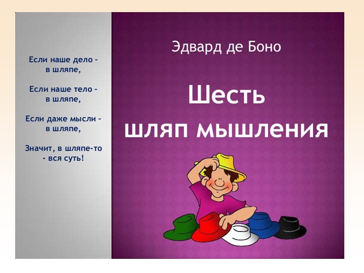 Презентация "Шесть шляп мышления" - Скачать школьные презентации PowerPoint бесплатно | Портал бесплатных презентаций school-present.com