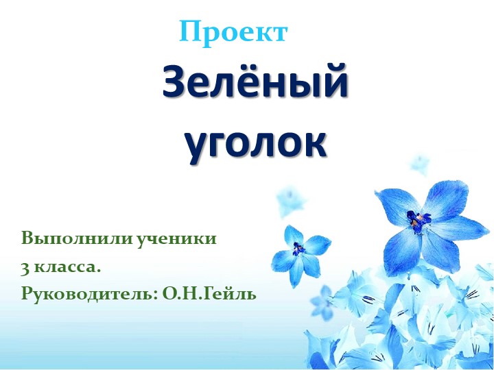 Проект "Зеленый уголок в школе" - Скачать школьные презентации PowerPoint бесплатно | Портал бесплатных презентаций school-present.com