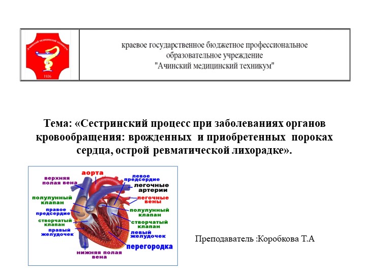Тема "2.10 Сестринский процесс при заболеваниях органов кровообращения ВПС,ППС,ОРЛ" - Скачать школьные презентации PowerPoint бесплатно | Портал бесплатных презентаций school-present.com