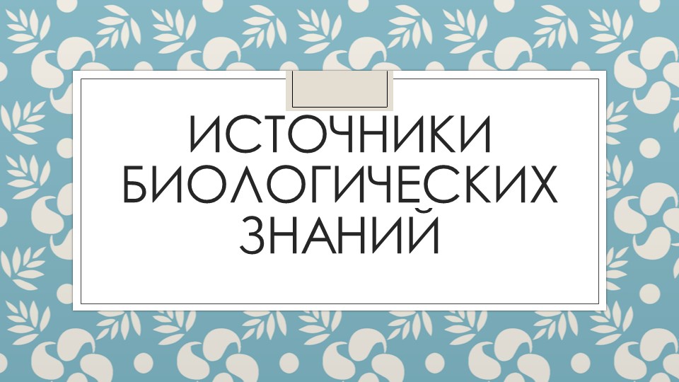 Презентация "Источники биологических знаний" - Скачать школьные презентации PowerPoint бесплатно | Портал бесплатных презентаций school-present.com