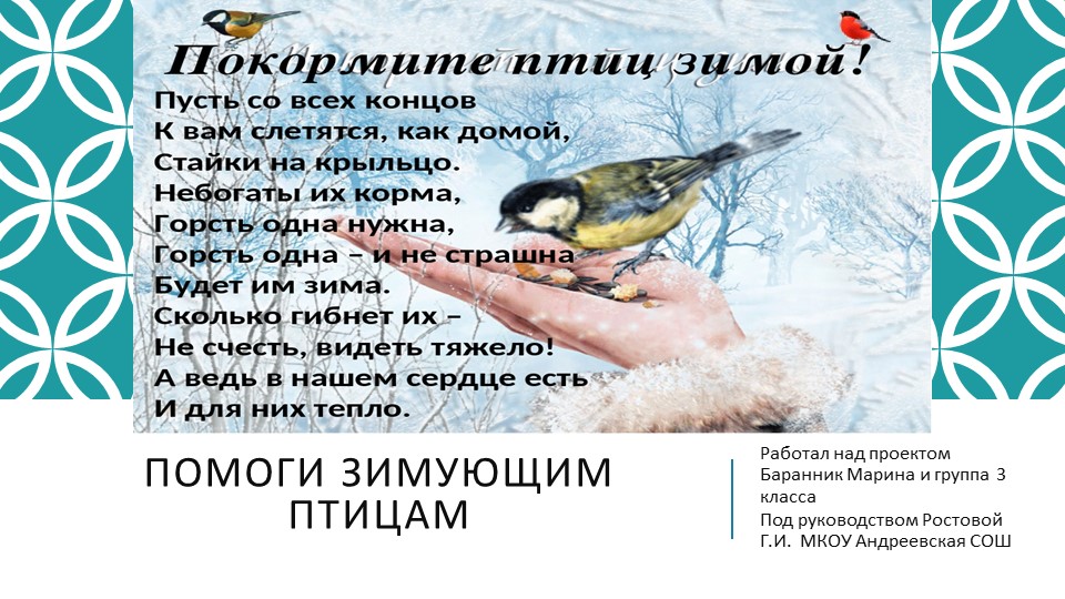 Презентация "Помоги зимующим птицам" - Скачать школьные презентации PowerPoint бесплатно | Портал бесплатных презентаций school-present.com