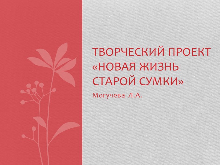 Презентация "Вторая жизнь сумки" - Скачать школьные презентации PowerPoint бесплатно | Портал бесплатных презентаций school-present.com